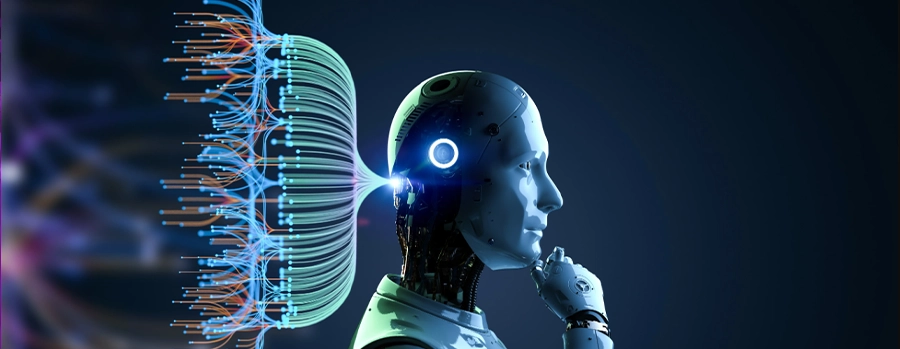 robotic representation of AI data center