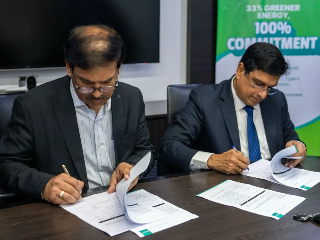 signing partnership between bisleri and schneider electric