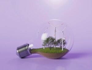 image about Bulb with 3d windmill project for saving energy