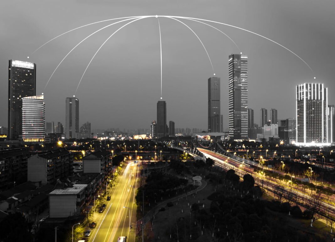 image about Large buildings with a dome lights