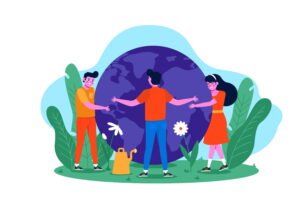 image about illustration of people who save the environment