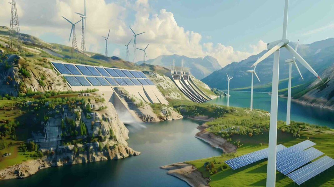 image about solar pane and wind mills