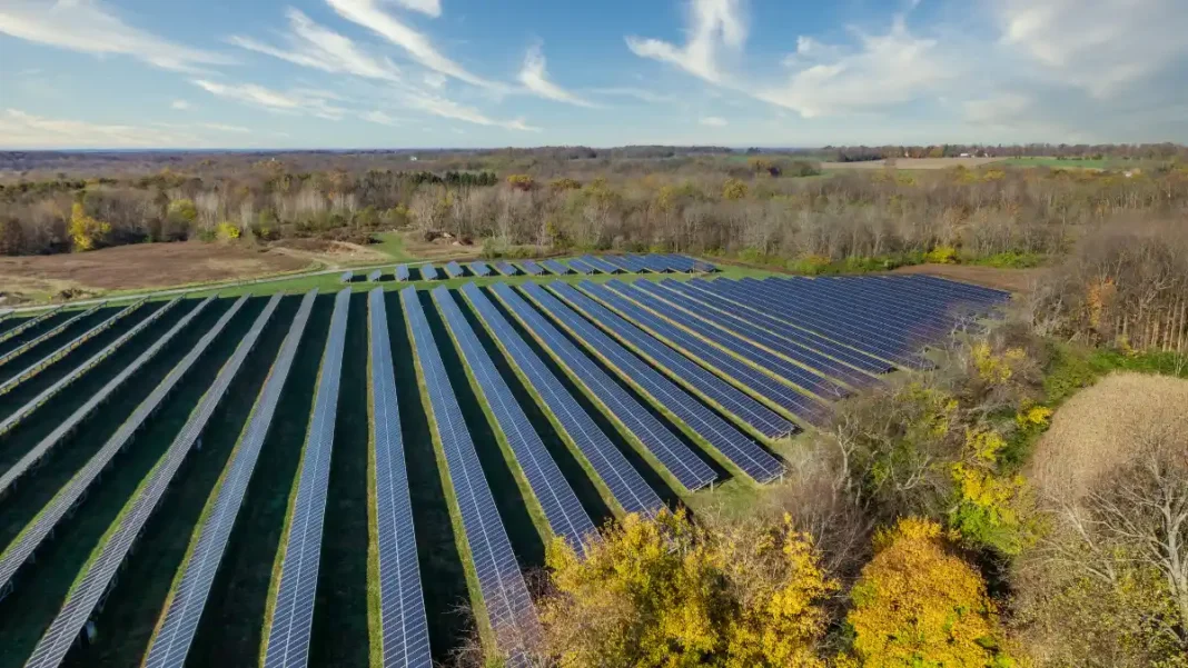 image about row of solar panel