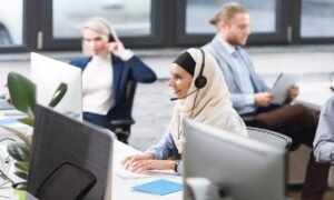 This image about women handling call 