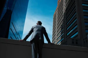 image about man standing seeing sky