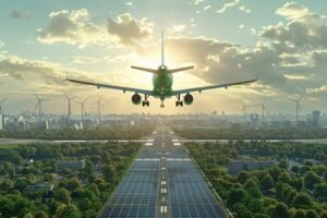 image about Green plane in ecofriendly environment