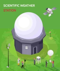 image about Colored isometric meteorological weather center